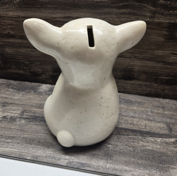 Vtg Vintage Lamb Coin piggy Bank Lg 8" Anthropomorphic Figurine Shelf Nursery - Picture 2 of 5